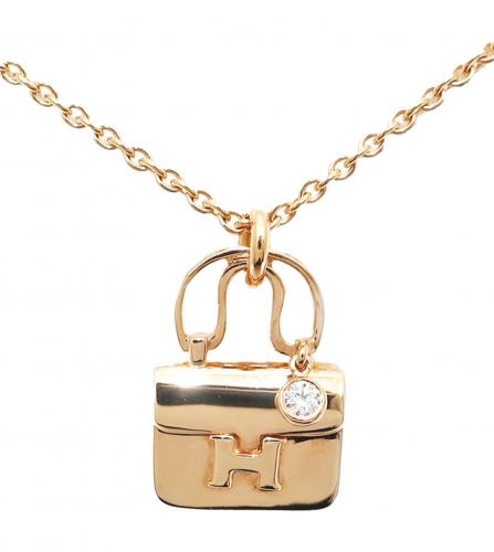 HERMES CONSTANCE GOLD DIAMOND NECKLACE