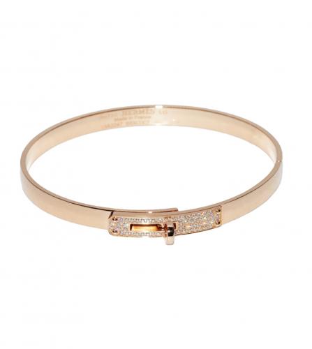 HERMES KELLY GOLD DIAMOND BANGLE