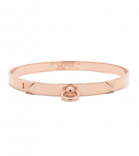 HERMES COLLIER DE CHIEN PINK GOLD BANGLE