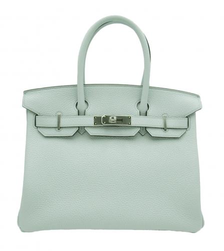 HERMES BIRKIN 30 TAURILLON CLEMENCE PALE BLUE