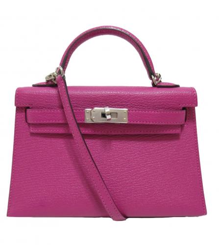 HERMES MINI KELLY CHEVRE ROSE PINK